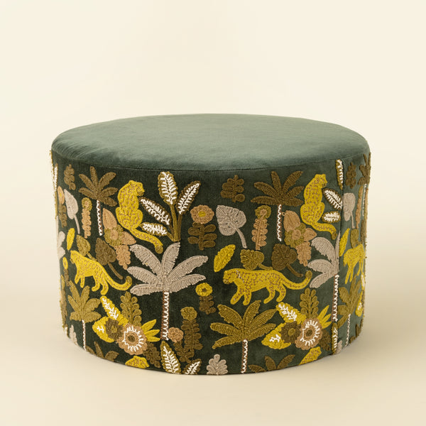 Velvet Jungle Upholstered Stool