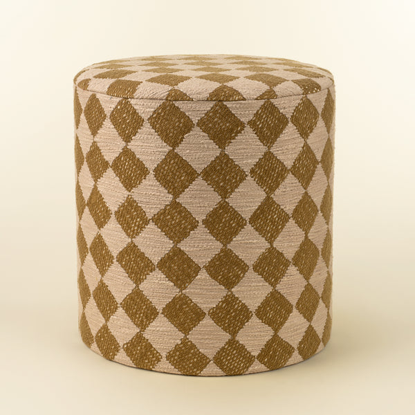 Textured Check Upholstered Stool (2 Sizes)