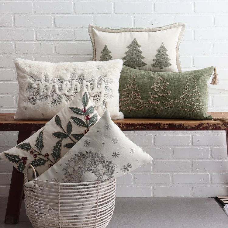 Frosted Tree Cushion Cover 12 X 20"