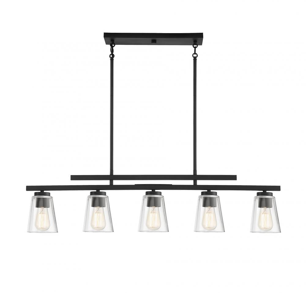 Calhoun 5-Light Linear Chandelier in Matte Black