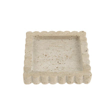 Load image into Gallery viewer, Travertine Scalloped Square Tray S - by Indaba