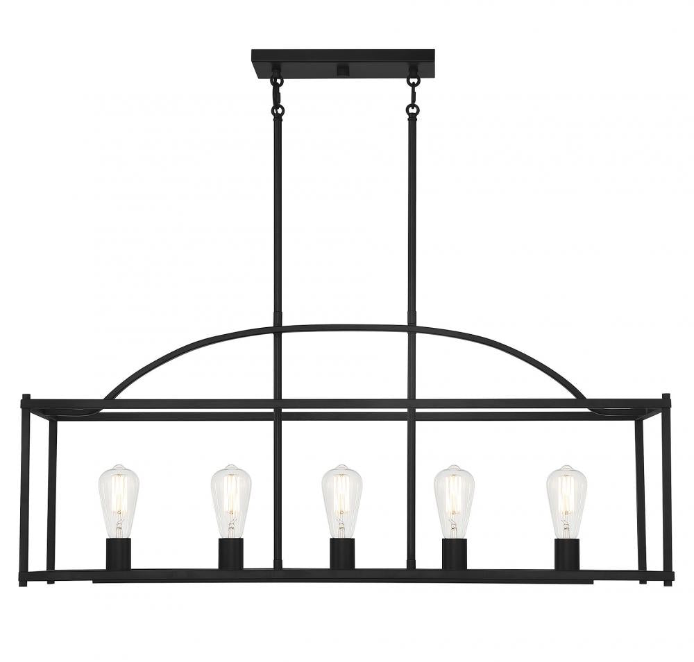 Palladian 5-Light Linear Chandelier in
Matte Black