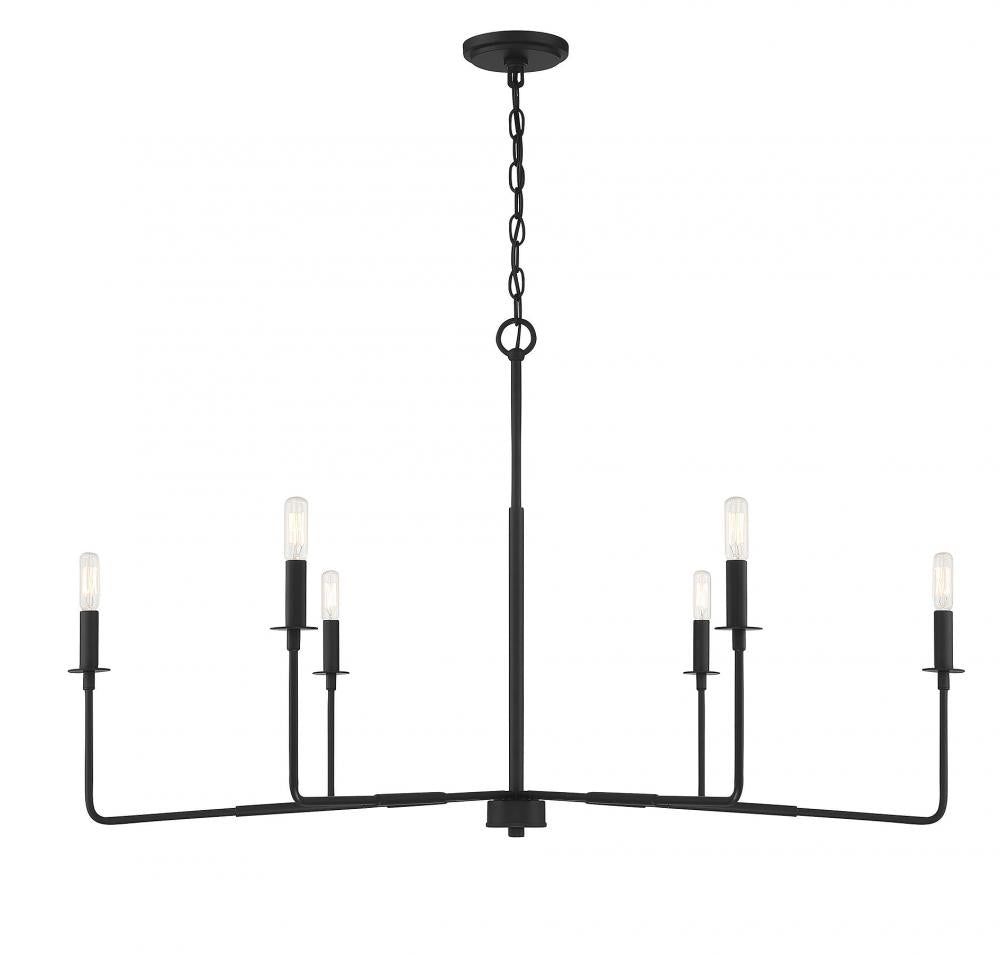 Salerno 6-Light Chandelier in
Matte Black