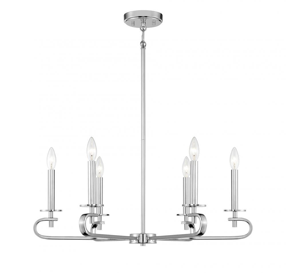 Torino 6-Light Chandelier in
Polished Nickel