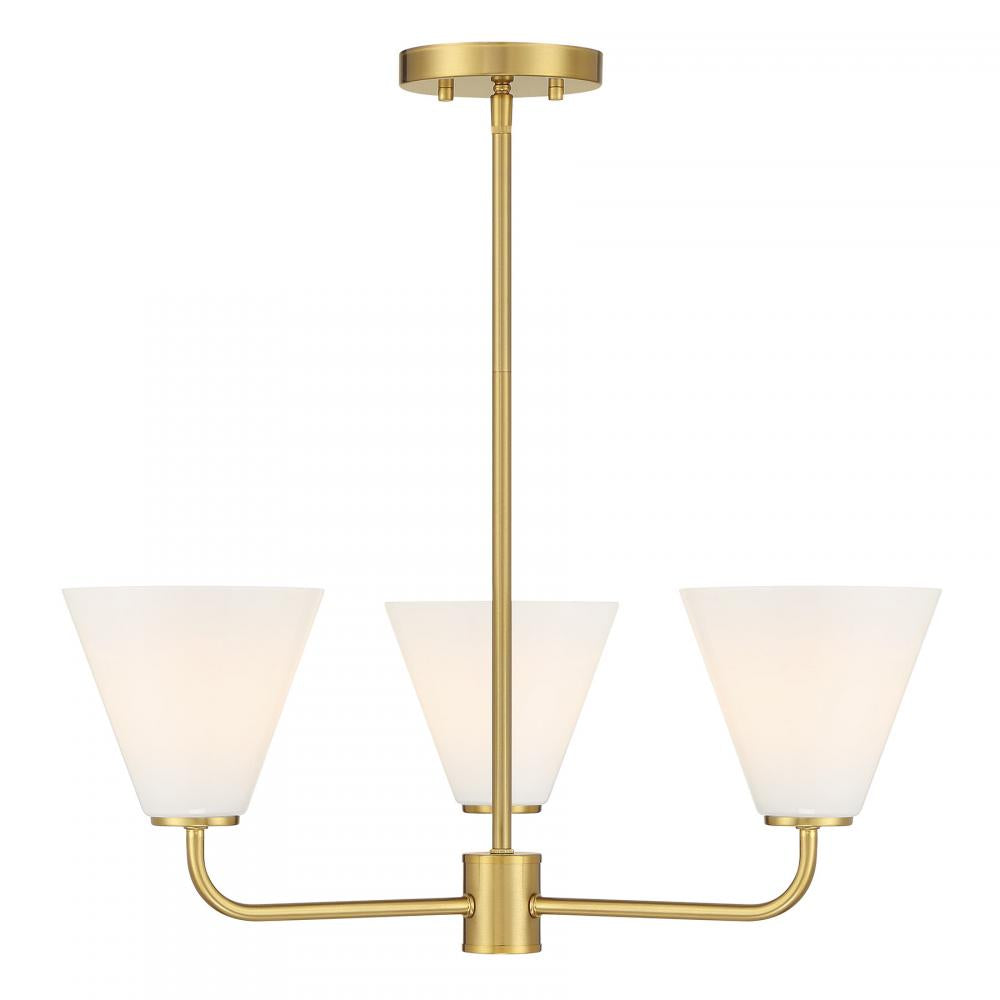 Blair 3-Light Chandelier in Warm Brass