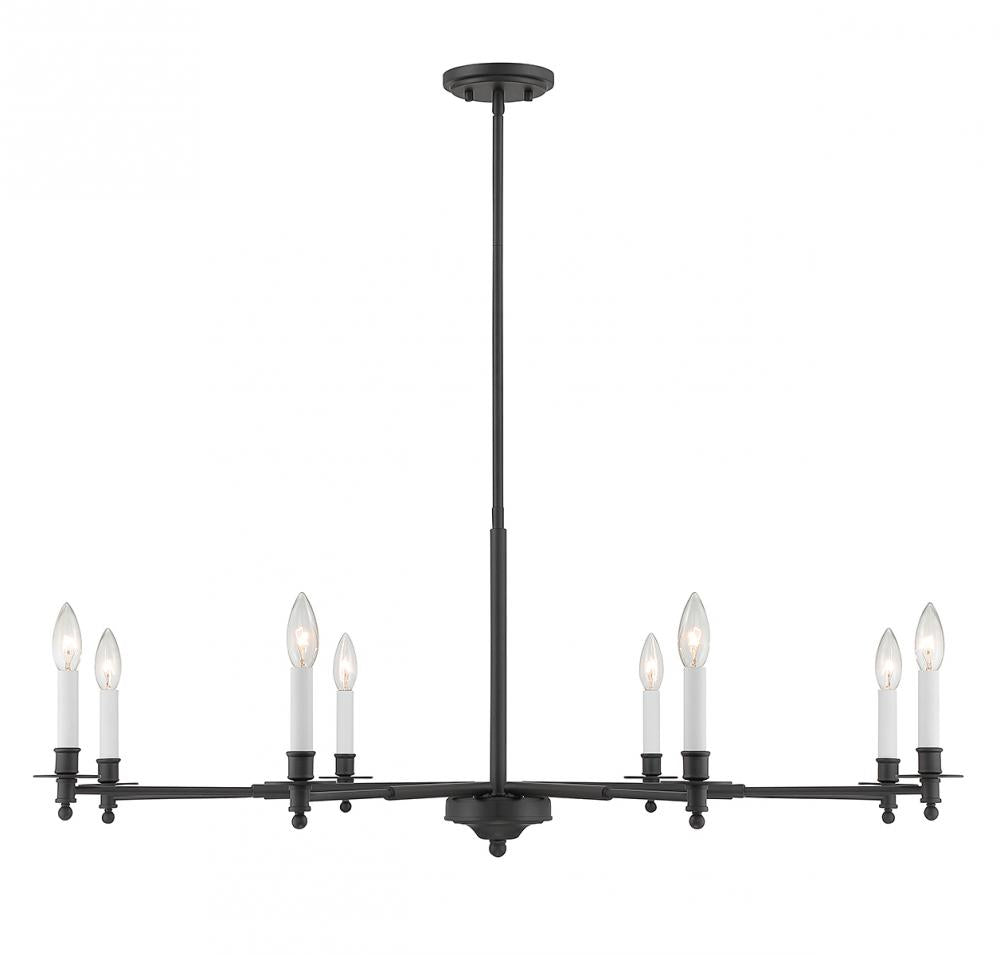 Jasmine 8-Light Chandelier in Matte Black