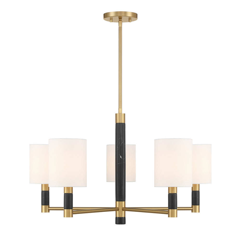 Conrad 5-Light Chandelier in Warm Brass