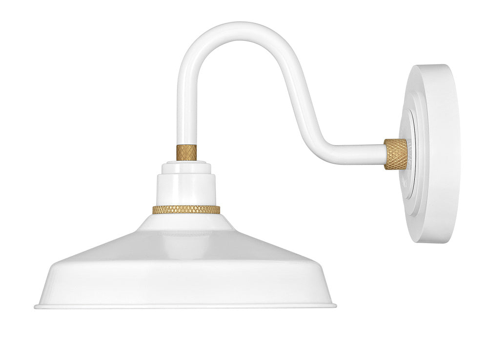 Small Gooseneck Barn Light - White