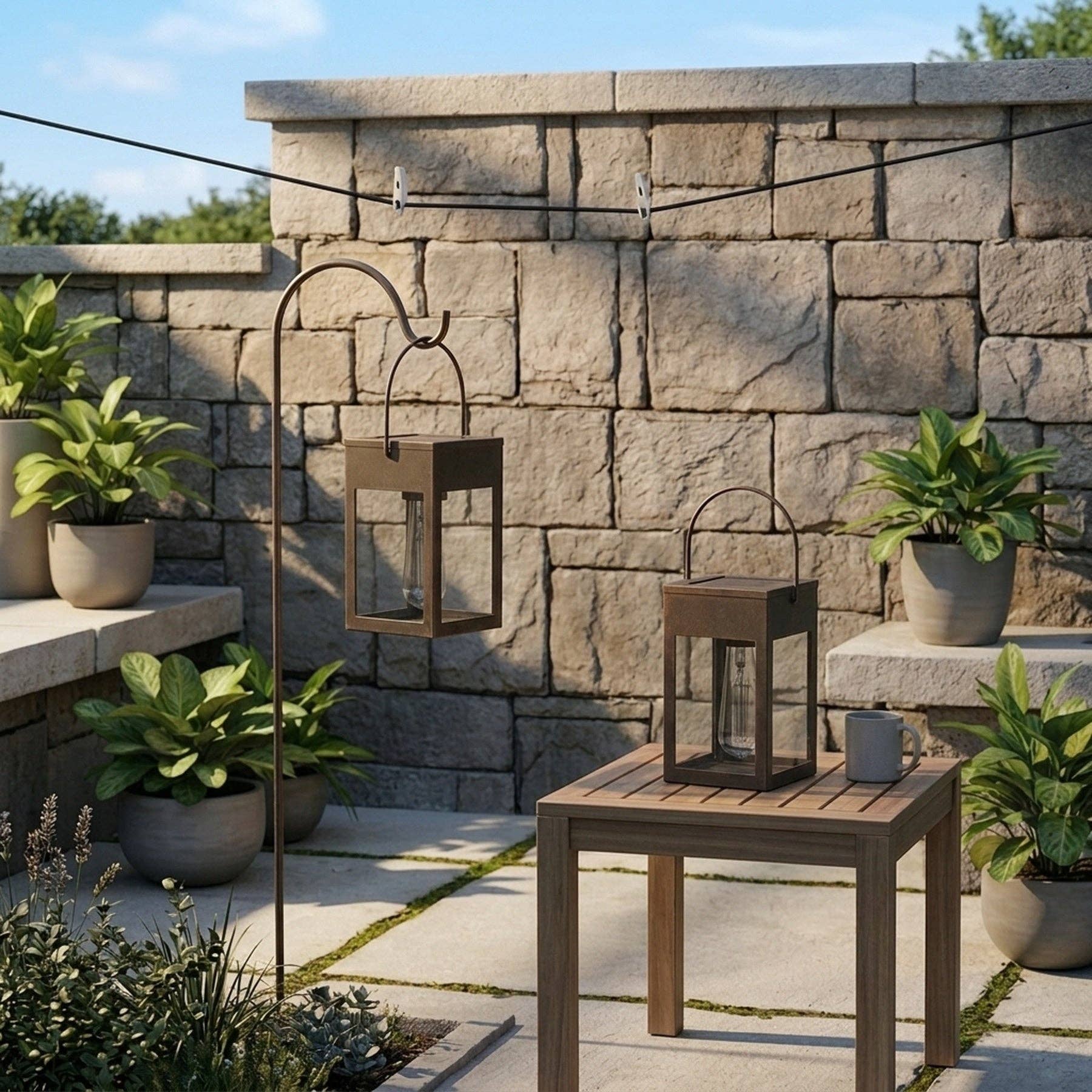 Duo Solar Hanging Garden Lanterns