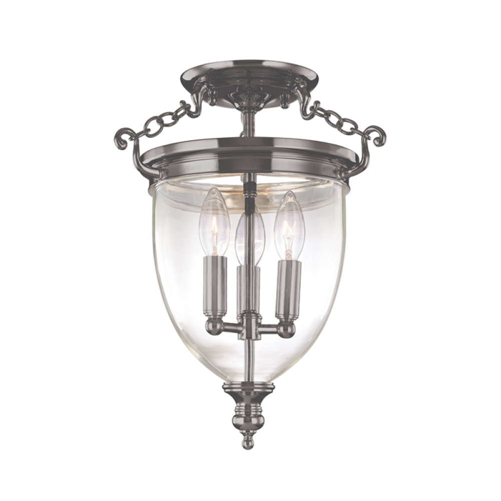 3 LIGHT SEMI FLUSH