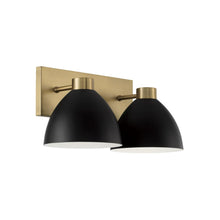 Load image into Gallery viewer, 2-Light Vanity in Aged Brass and Black