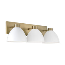 Load image into Gallery viewer, 3-Light Vanity in Aged Brass and White