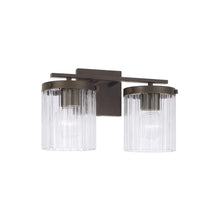 Load image into Gallery viewer, 2-Light Vanity in Oil Rubbed Bronze with Clear Beveled Fluted Glass