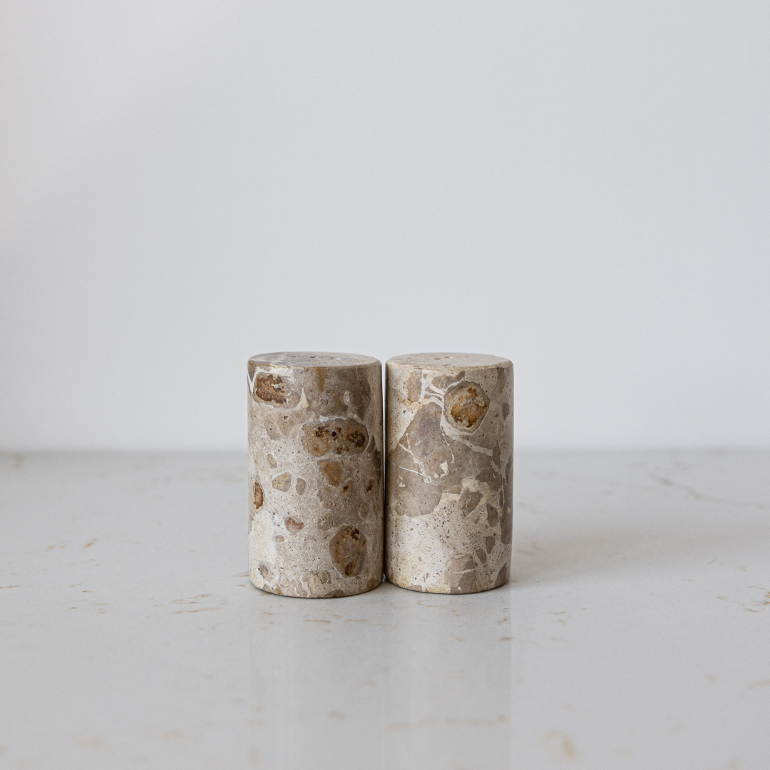 Chocolate Marble Salt & Pepper Shakers