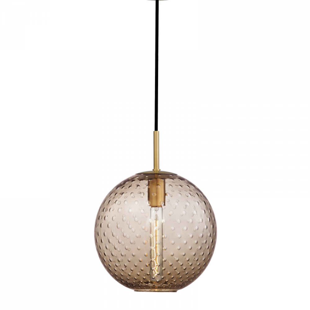 1 LIGHT PENDANT-BRONZE GLASS