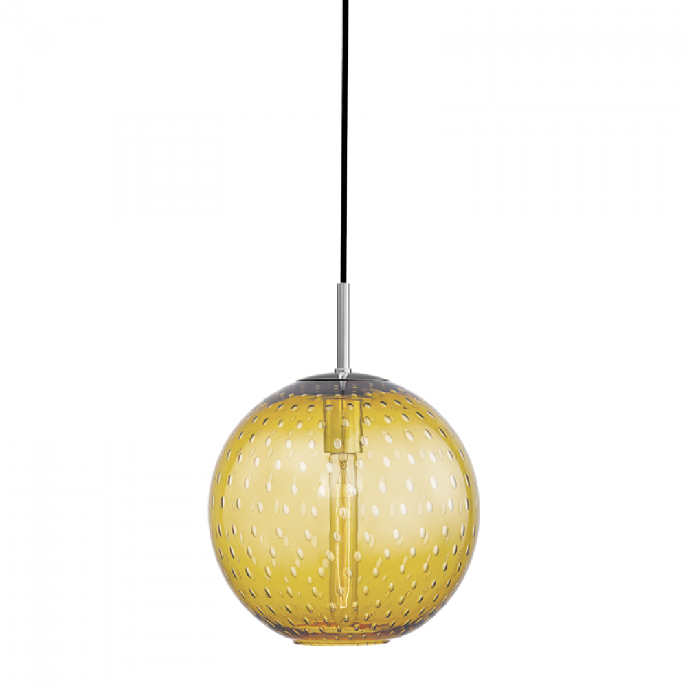 1 LIGHT PENDANT-LIGHT AMBER GLASS