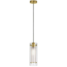 Load image into Gallery viewer, 1LT Incandescent Pendant, AGB with CLR/FR Glass