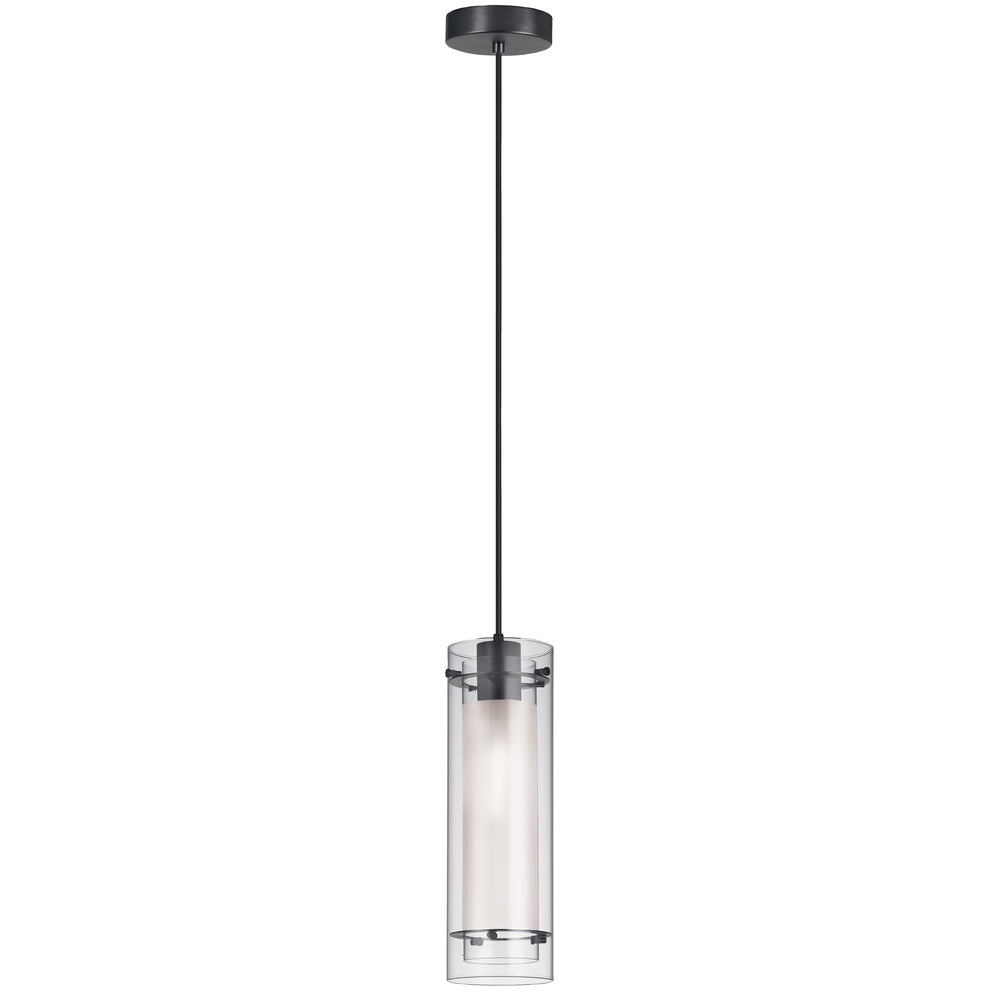 1LT Incandescent Pendant, MB with CLR/FR Glass