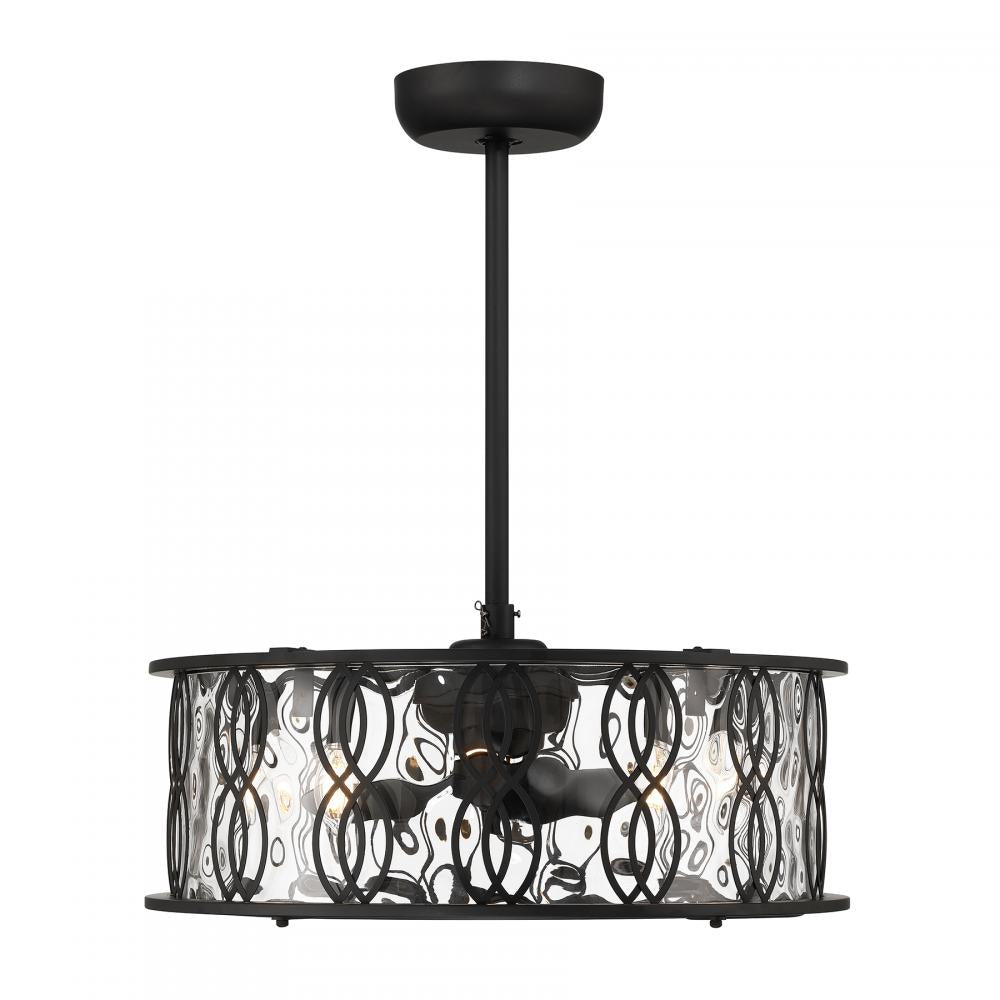 Snowden 5-Light LED Fan D'Lier in Matte Black