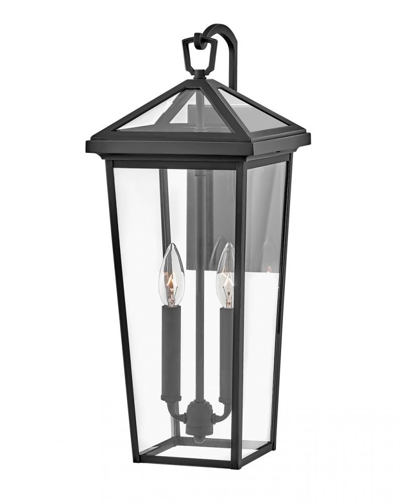 Medium Tall Wall Mount Lantern - Black