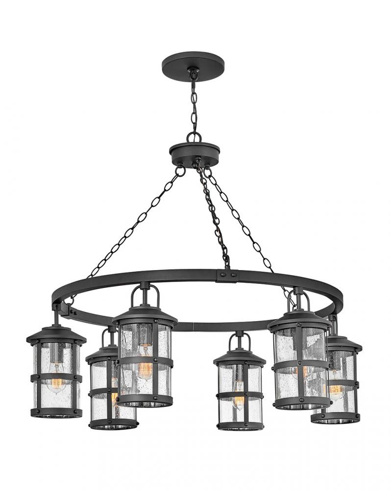 Large Single Tier Chandelier - Black