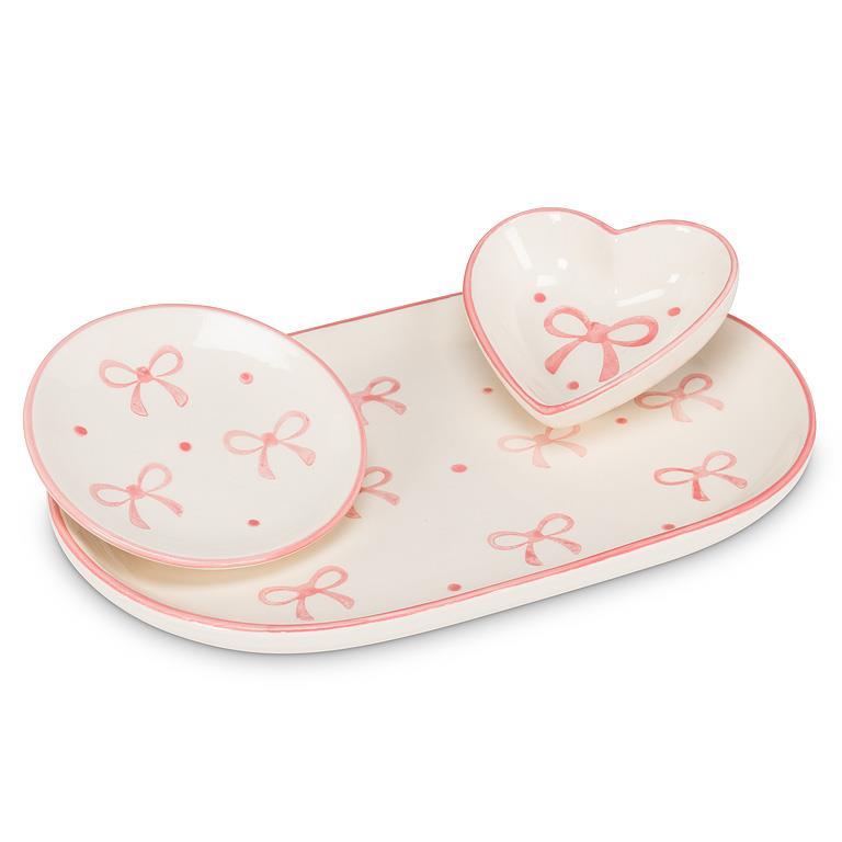 Oval Tray with Bows