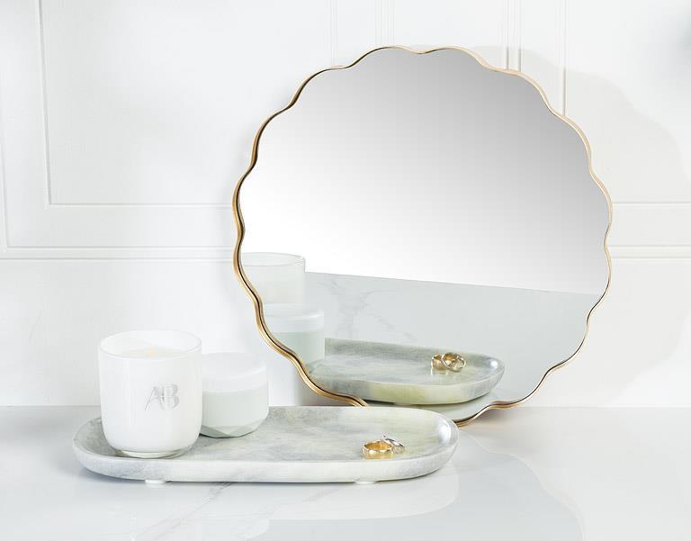 Scallop Edge Round Mirror