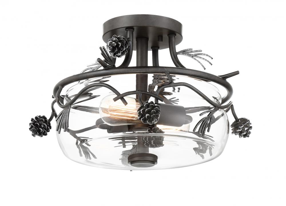 Ponderosa Ridge - 2 Light Semi Flush