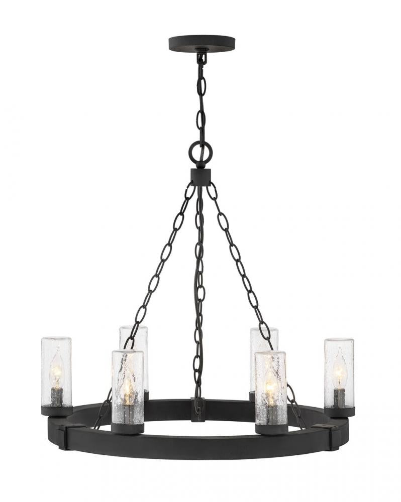 Medium Single Tier Chandelier - Black
