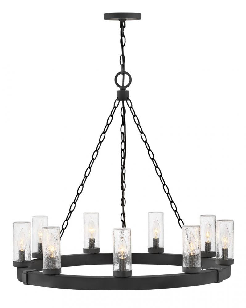 Medium Single Tier Chandelier - Black
