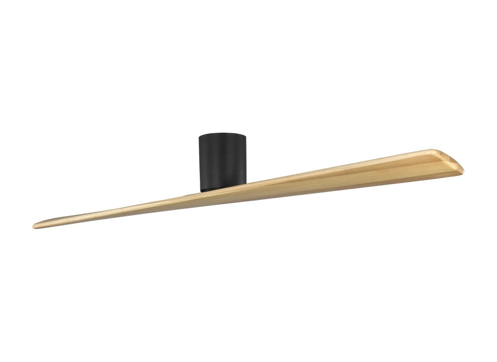Plank Smart 72 Hugger Ceiling Fan in Midnight Black with Natural Honey Blade