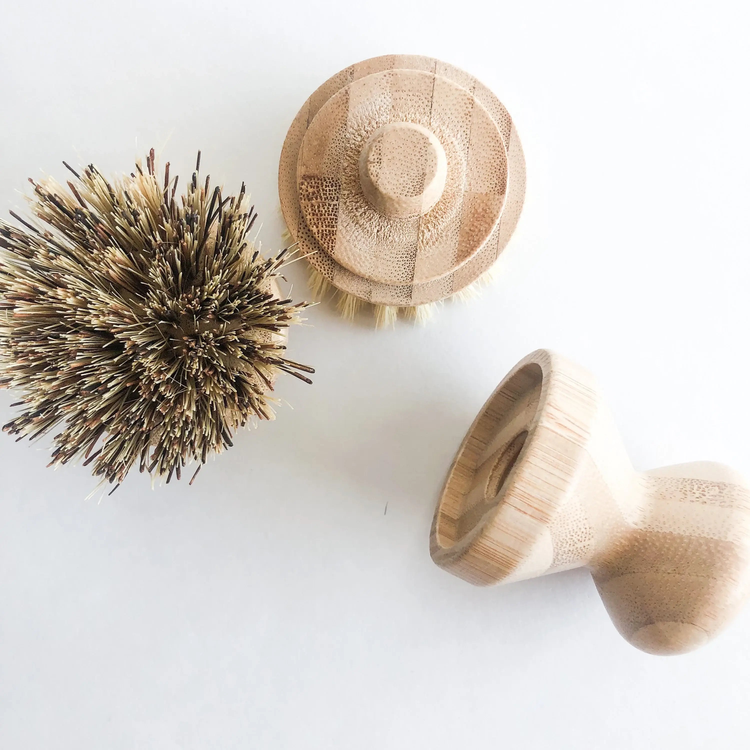 Natural Bamboo Pot & Dish Brush With Replaceable Head
