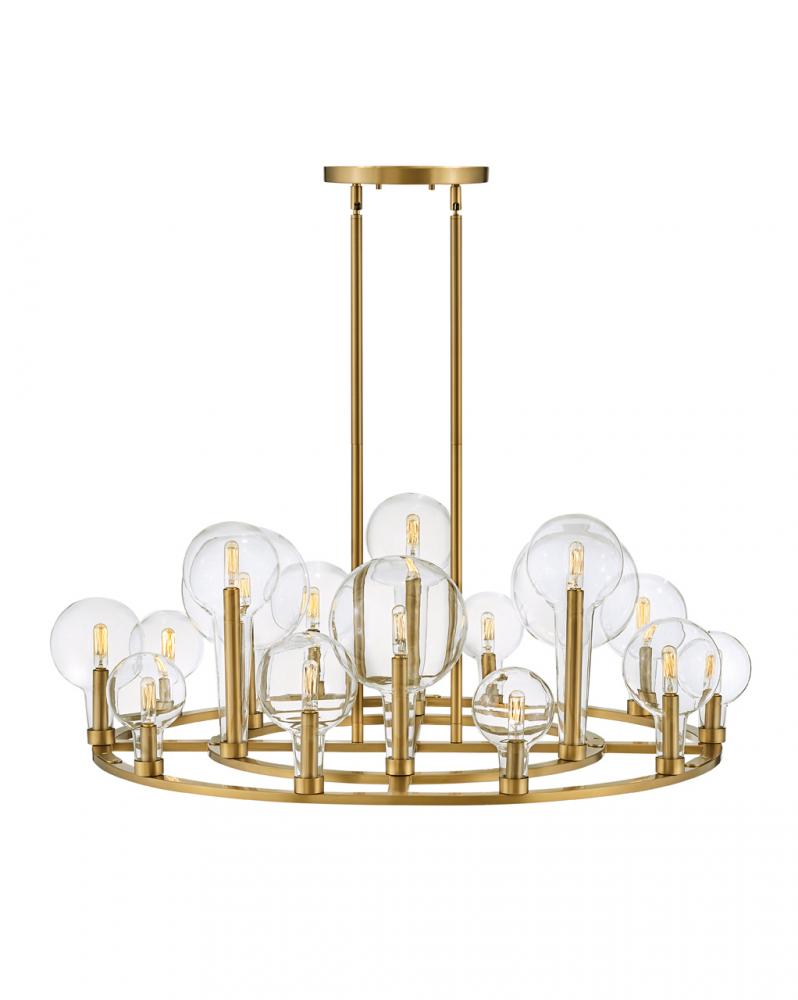 Large Single Tier Chandelier - Brass