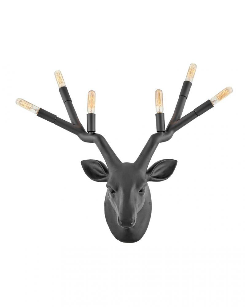Large Six Light Sconce - Black