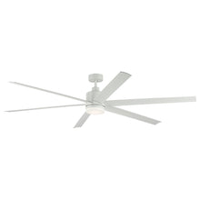 Load image into Gallery viewer, 80 Inch Loa Ceiling Fan with Satin Etch Cased Opal Glass in Matte White with White Blades