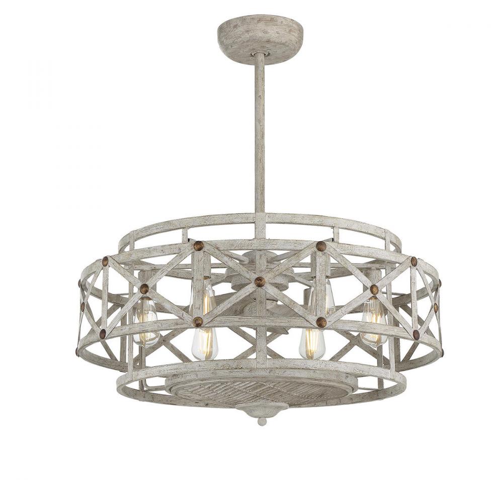 Colonade 6-Light Fan D'Lier in
Provence with Gold Accents