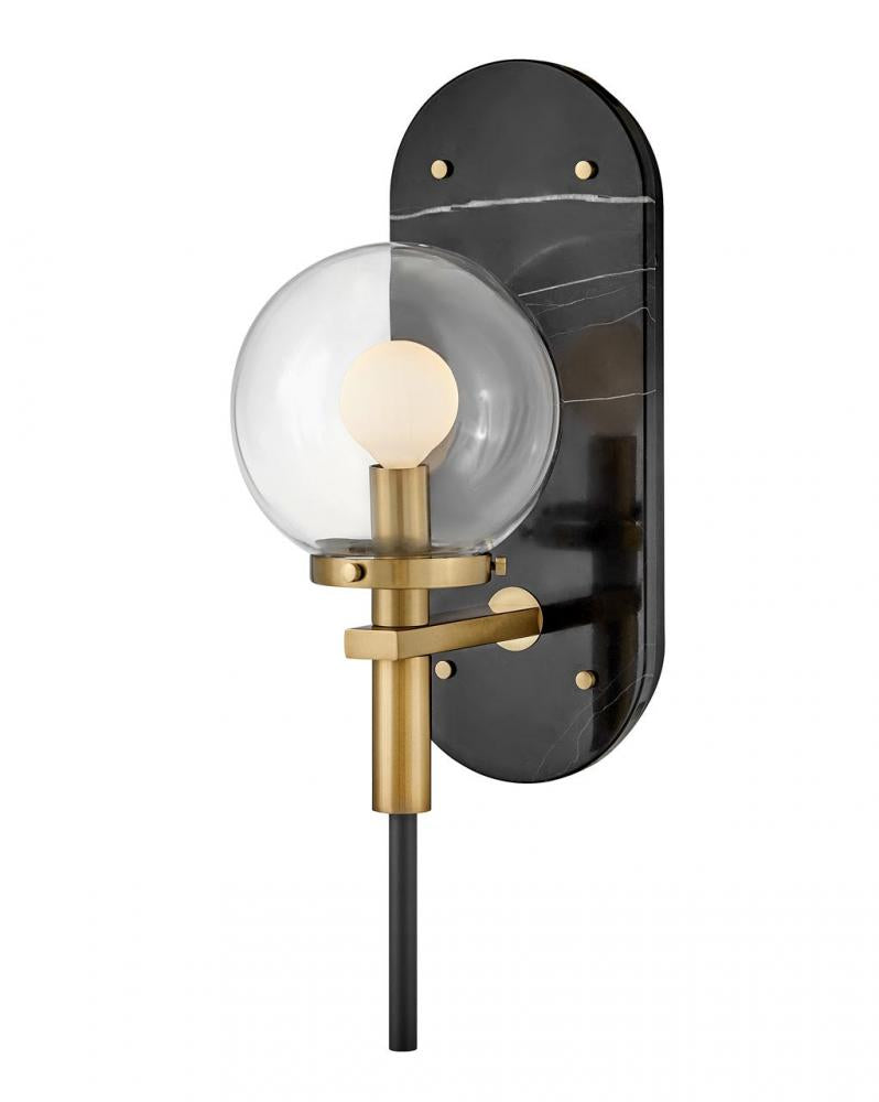 Medium Single Light Sconce - Black
