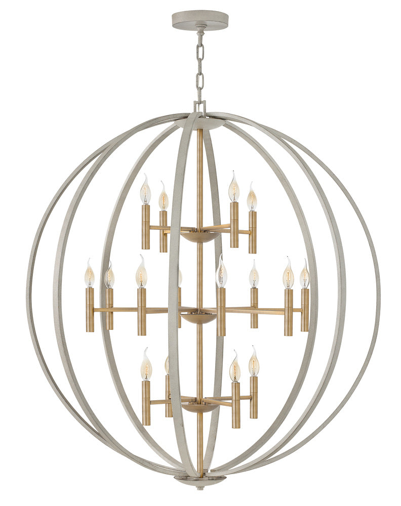 Double XL Three Tier Orb Chandelier - Gray