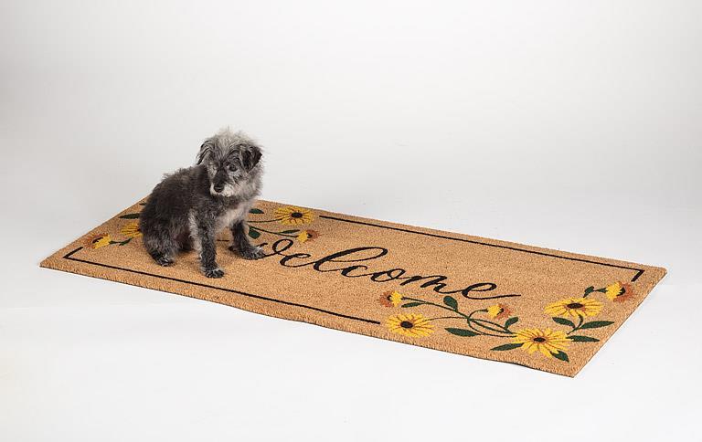 Long Welcome Doormat with Sunflowers