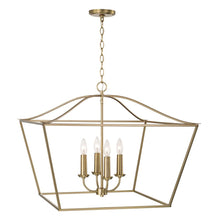 Load image into Gallery viewer, 4-Light Foyer Pendant Lantern in Matte Brass