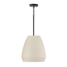 Load image into Gallery viewer, 1-Light Handcrafted Terracotta Pendant in Ivory and Matte Black
