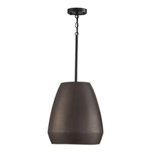 Load image into Gallery viewer, 1-Light Handcrafted Terracotta Pendant in Umber and Matte Black