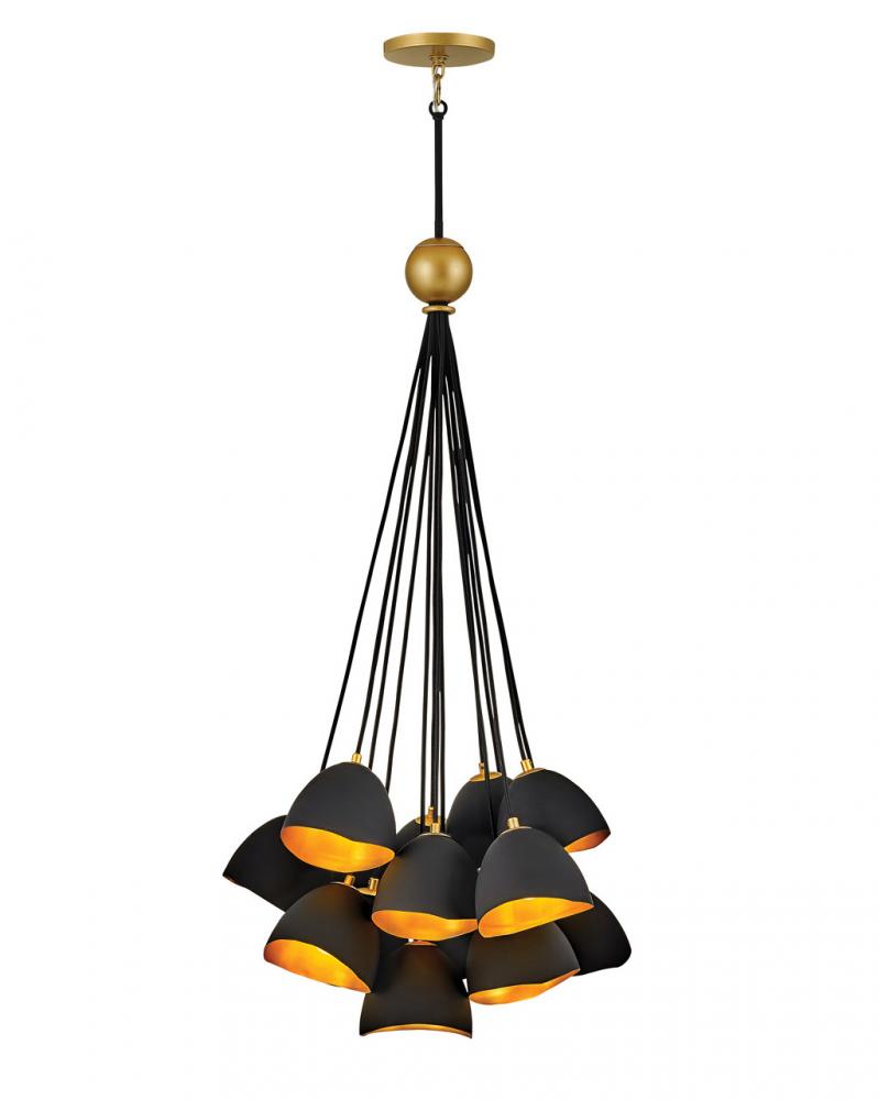 Medium Single Tier Chandelier - Black