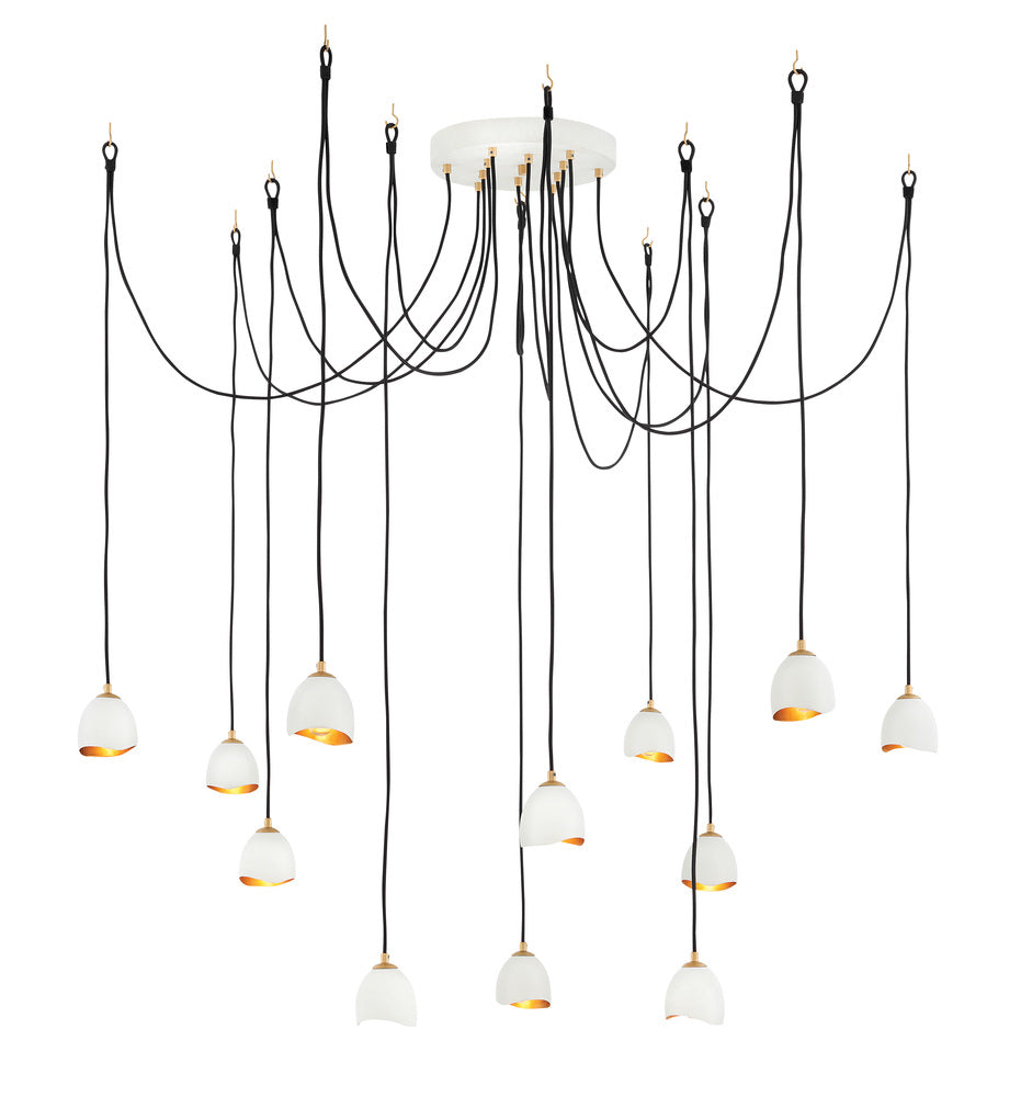 Large Multi Tier Pendant - White