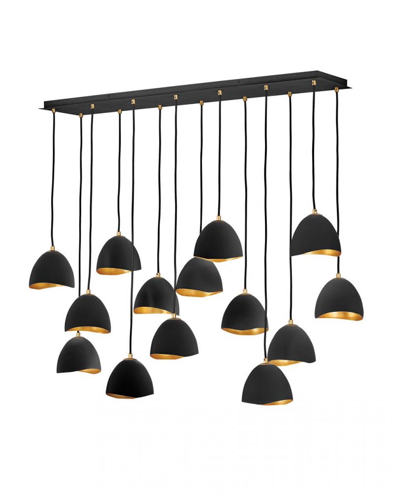 Medium Fourteen Light Linear - Black