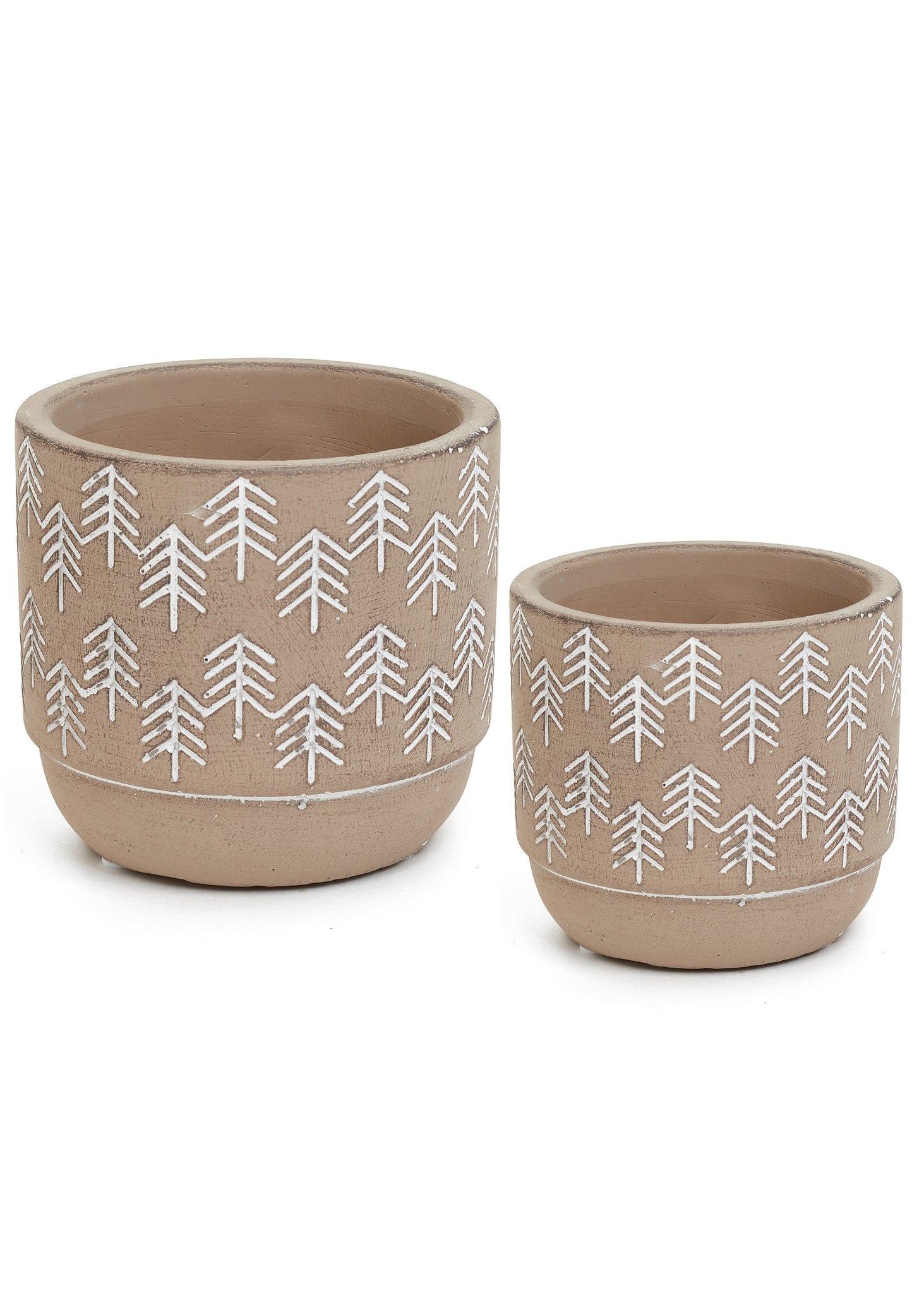 Christmas Planter Cement Pine Leaf (2 Sizes)