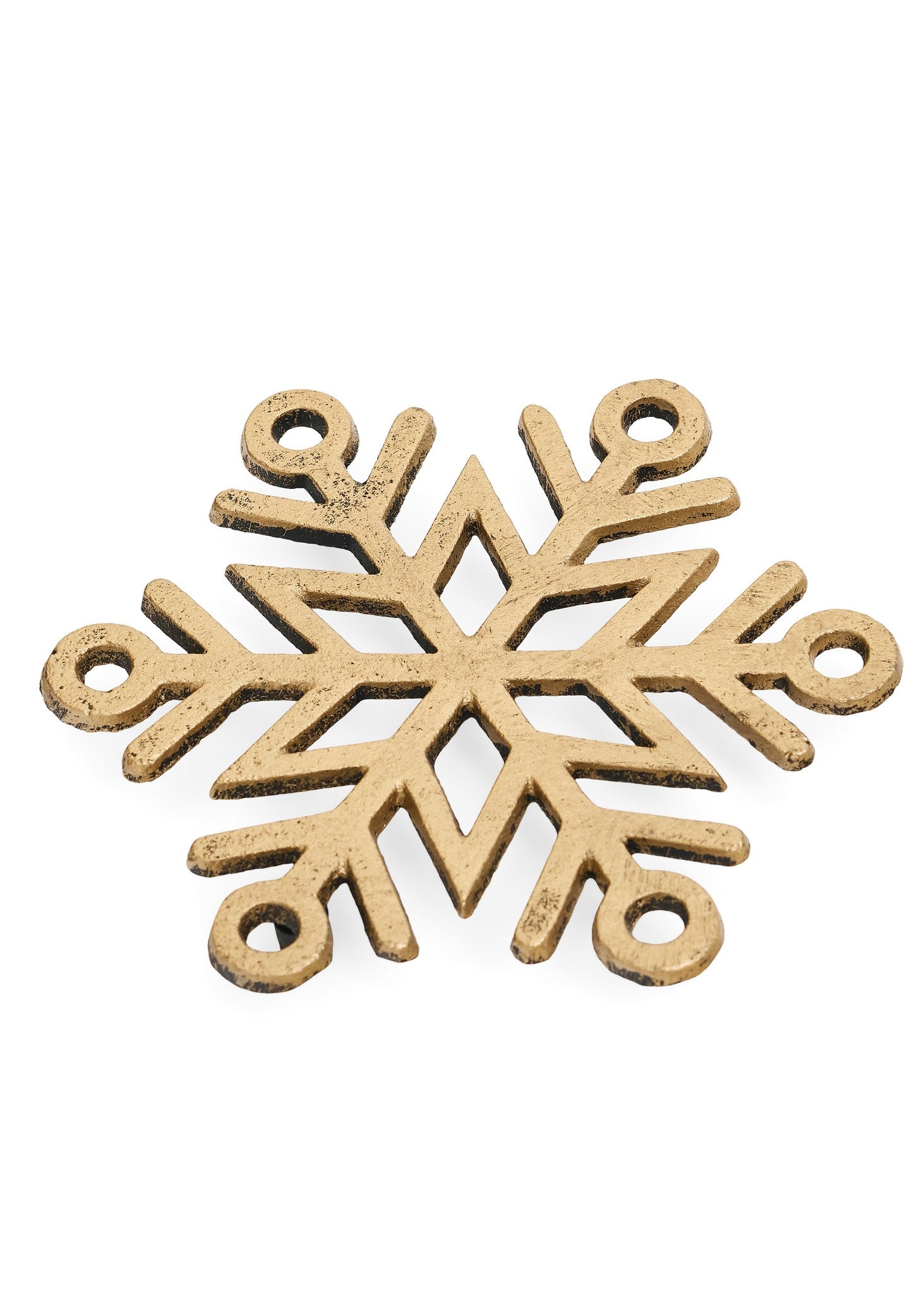 Trivet Snowflake Cast Iron Gold