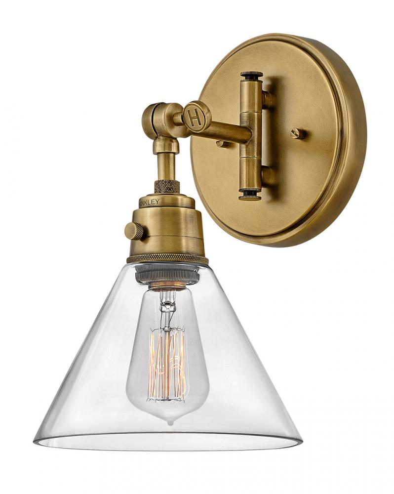 Medium Swing Arm Single Light Sconce - Brass