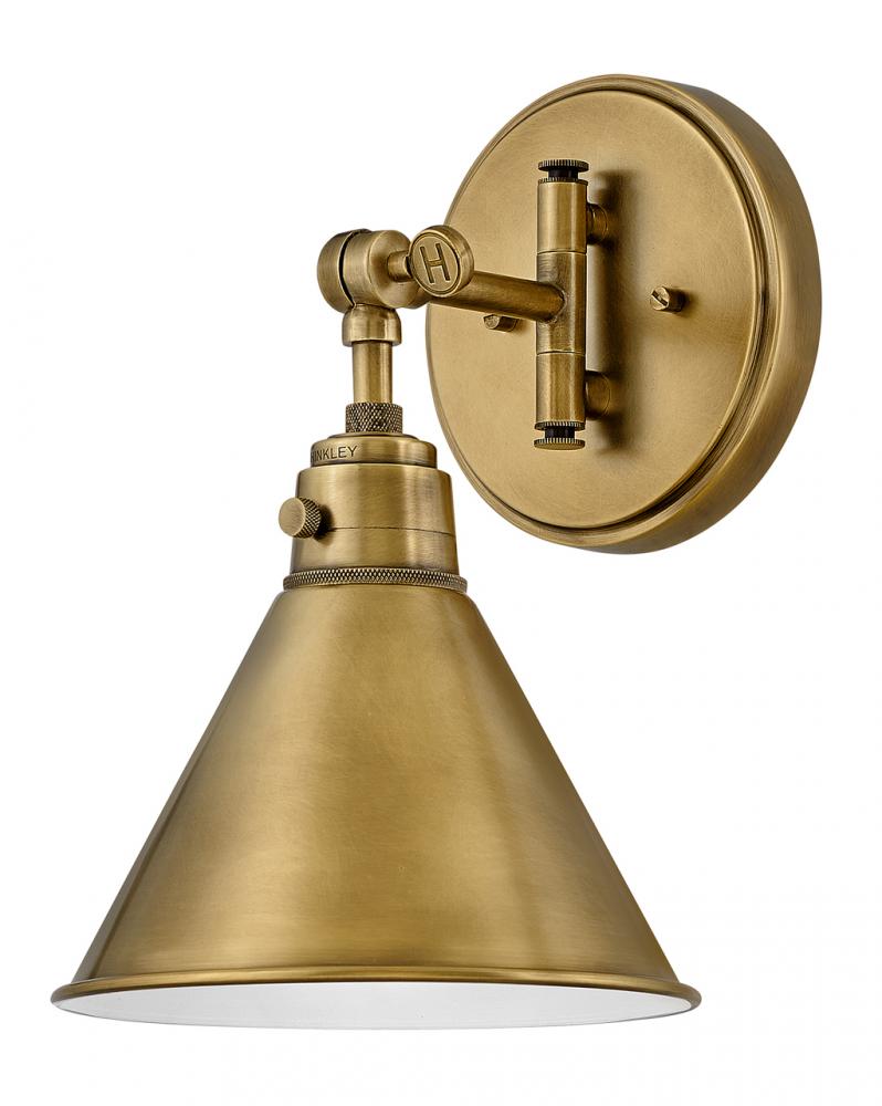 Medium Swing Arm Single Light Sconce - Brass