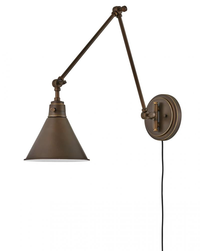 Medium Swing Arm Single Light Sconce - Bronze
